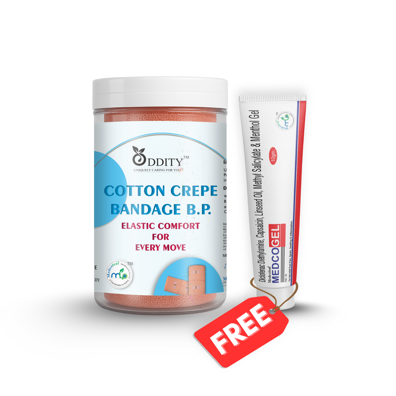 Oddity Cotton Crepe Bandage for Pain Relief (10cm x 4mtr)