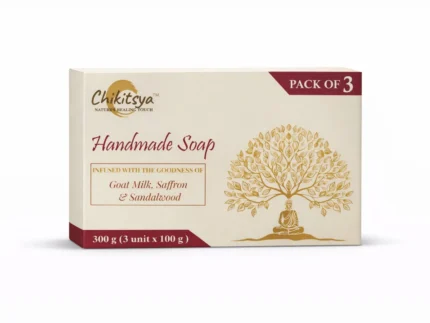 Chikitsya handmade soap goat milk saffron sandalwood pack of 3