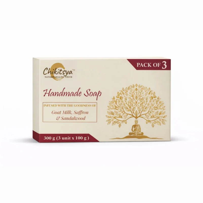Chikitsya handmade soap goat milk saffron sandalwood pack of 3