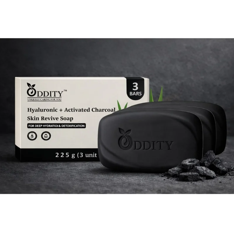 Oddity hyaluronic activated charcoal skin revive soap pack of 3