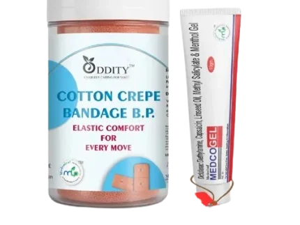 Oddity cotton crepe bandage BP with Medcogel pain relief gel